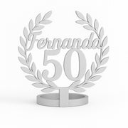 “Celebrando en Grande” – Servilletero de Cumpleaños con Nombre y Edad - Blanco
