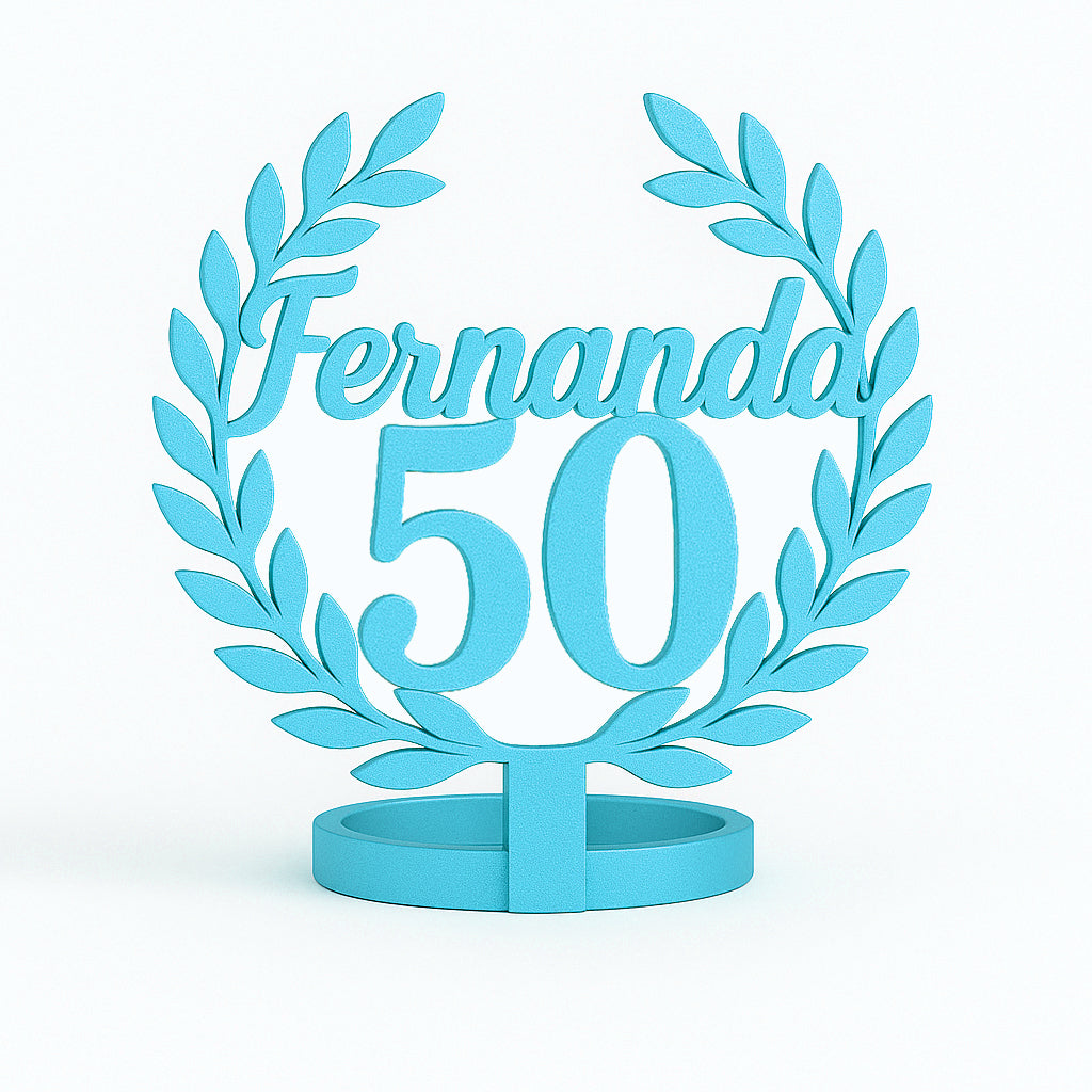 “Celebrando en Grande” – Servilletero de Cumpleaños con Nombre y Edad