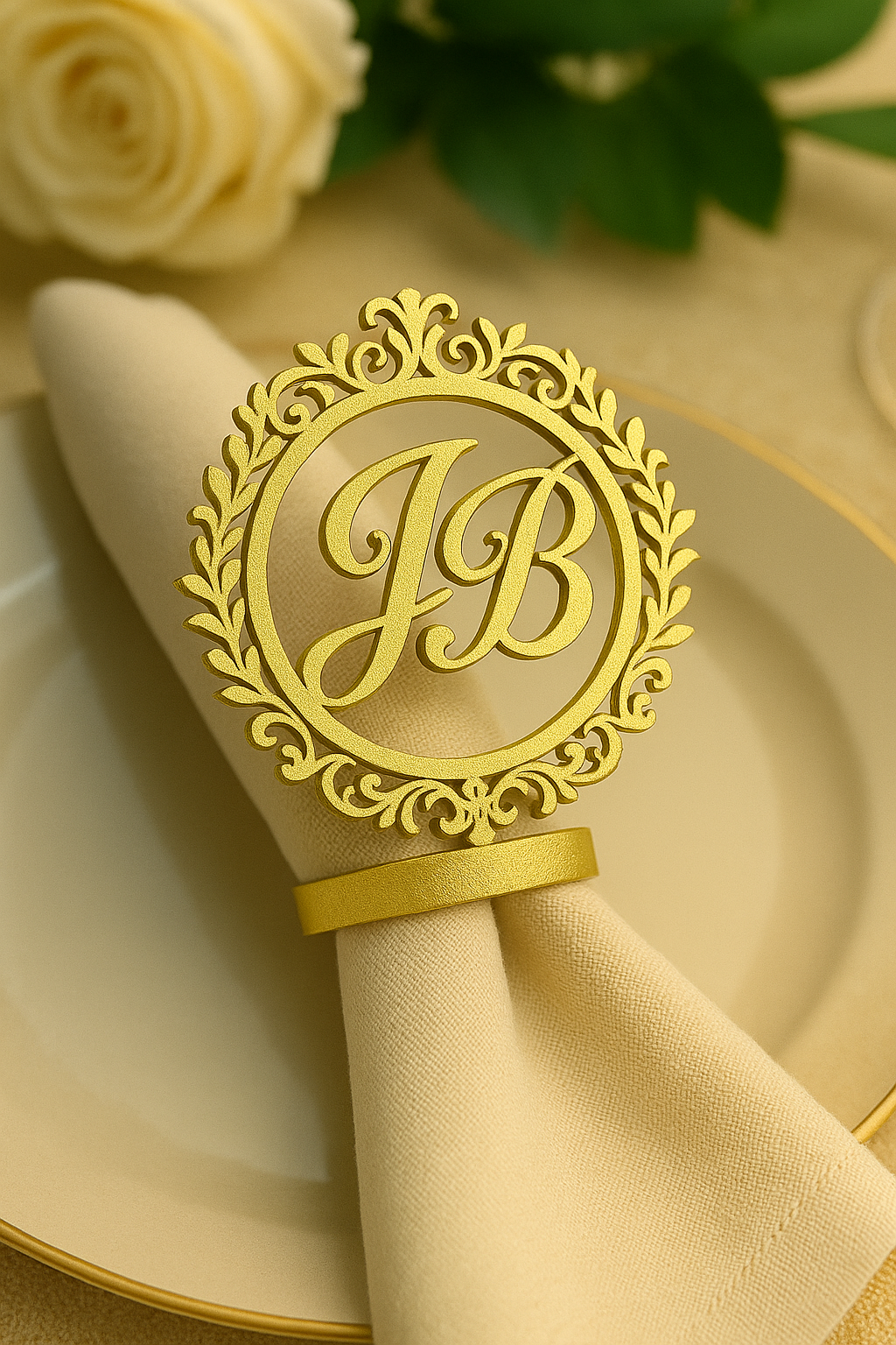 “Iniciales de Quince” – Servilletero con Iniciales y XV