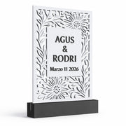 Centro de Mesa Personalizado – El y Ella - Amarillo Fluor