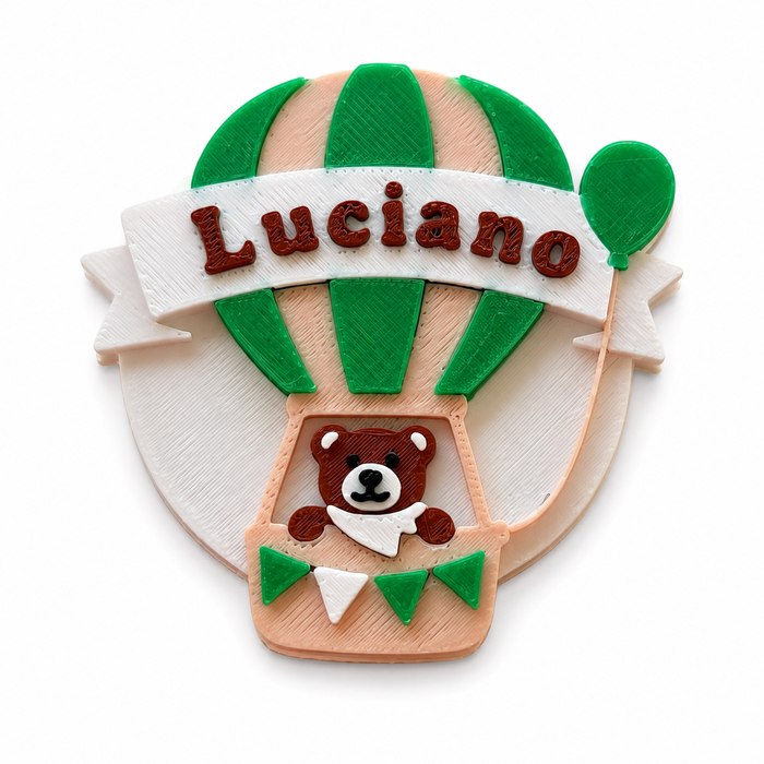 Imanes personalizados - Osito en globo aerostático