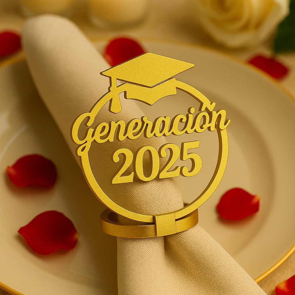 “Graduación con Estilo” – Servilletero con Birrete y Fecha