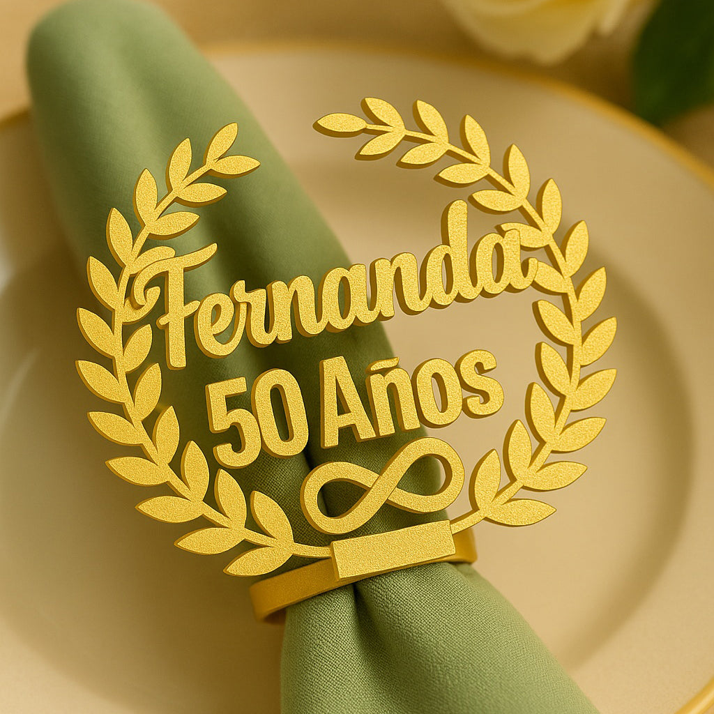 “Celebrando en Grande” – Servilletero de Cumpleaños con Nombre y Edad