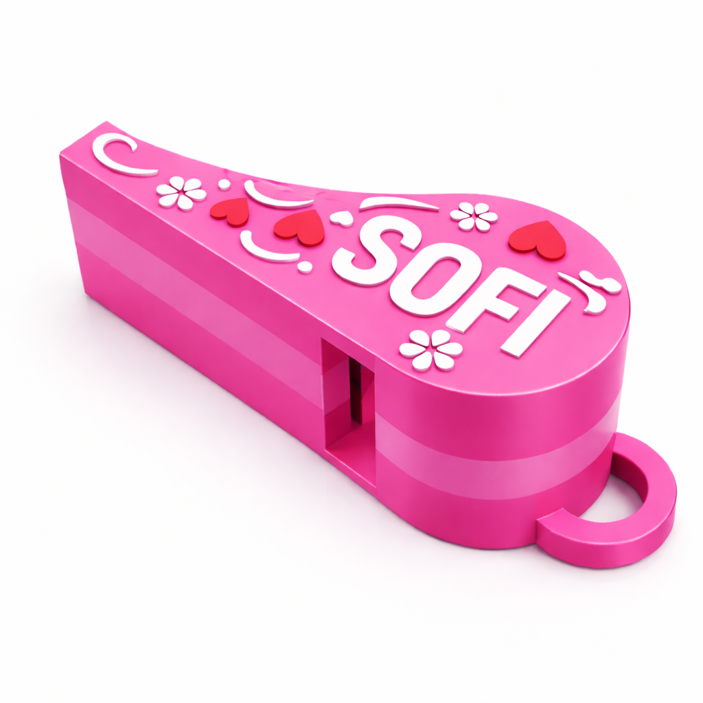 Silbato Cotillón Personalizado - Amarillo Fluor
