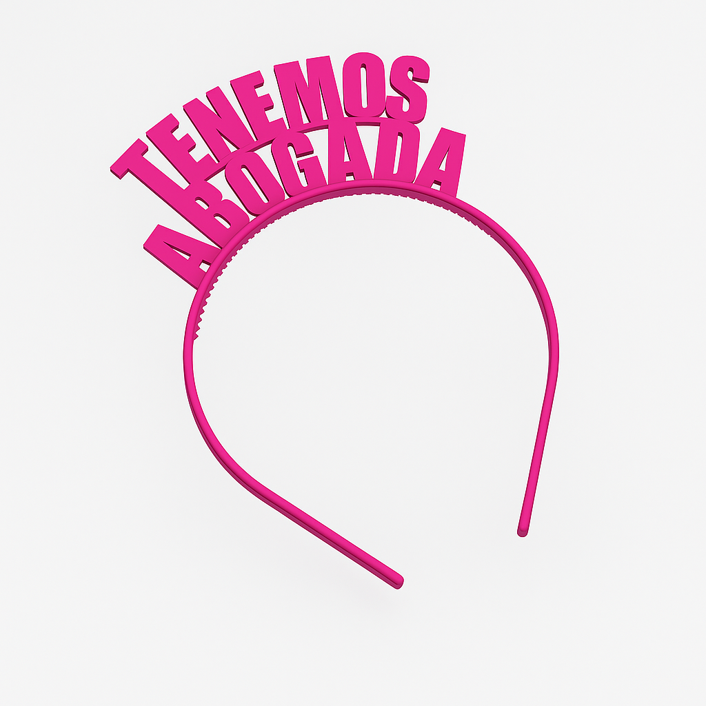 Vinchas Personalizadas de Cotillon "TENEMOS ABOGADA" - Blanco