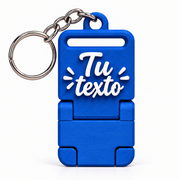 Llavero portacelular personalizado Azul con cadena y argolla completas