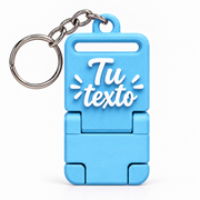 Llavero portacelular personalizado Celeste con cadena y argolla completas
