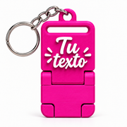 Llavero portacelular personalizado Fucsia con cadena y argolla completas