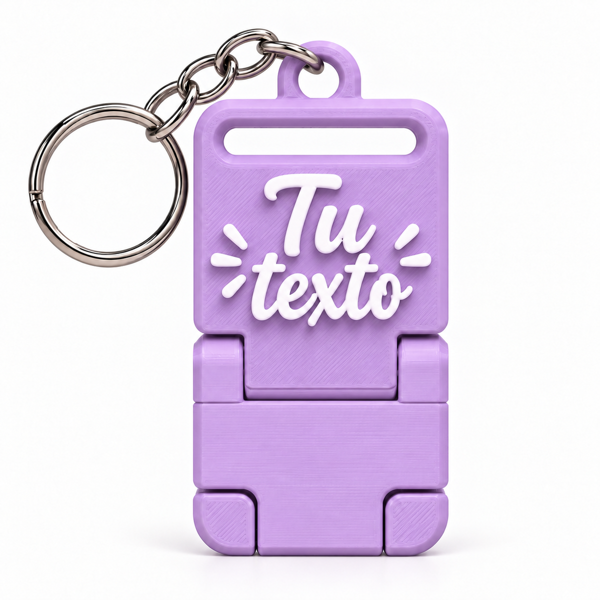 Llavero portacelular personalizado Lila con cadena y argolla completas