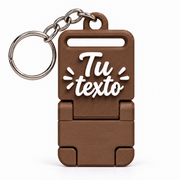 Llavero portacelular personalizado Marrón con cadena y argolla completas