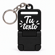 Llavero portacelular personalizado Negro con cadena y argolla completas