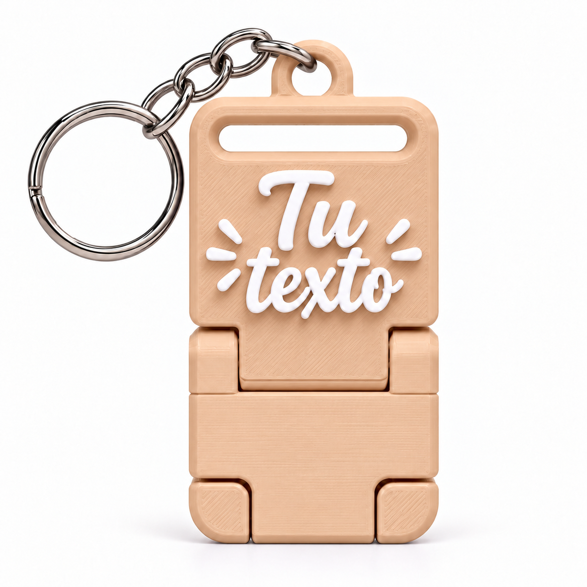 Llavero portacelular personalizado Piel con cadena y argolla completas