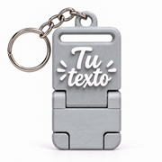 Llavero portacelular personalizado Plateado con cadena y argolla completas
