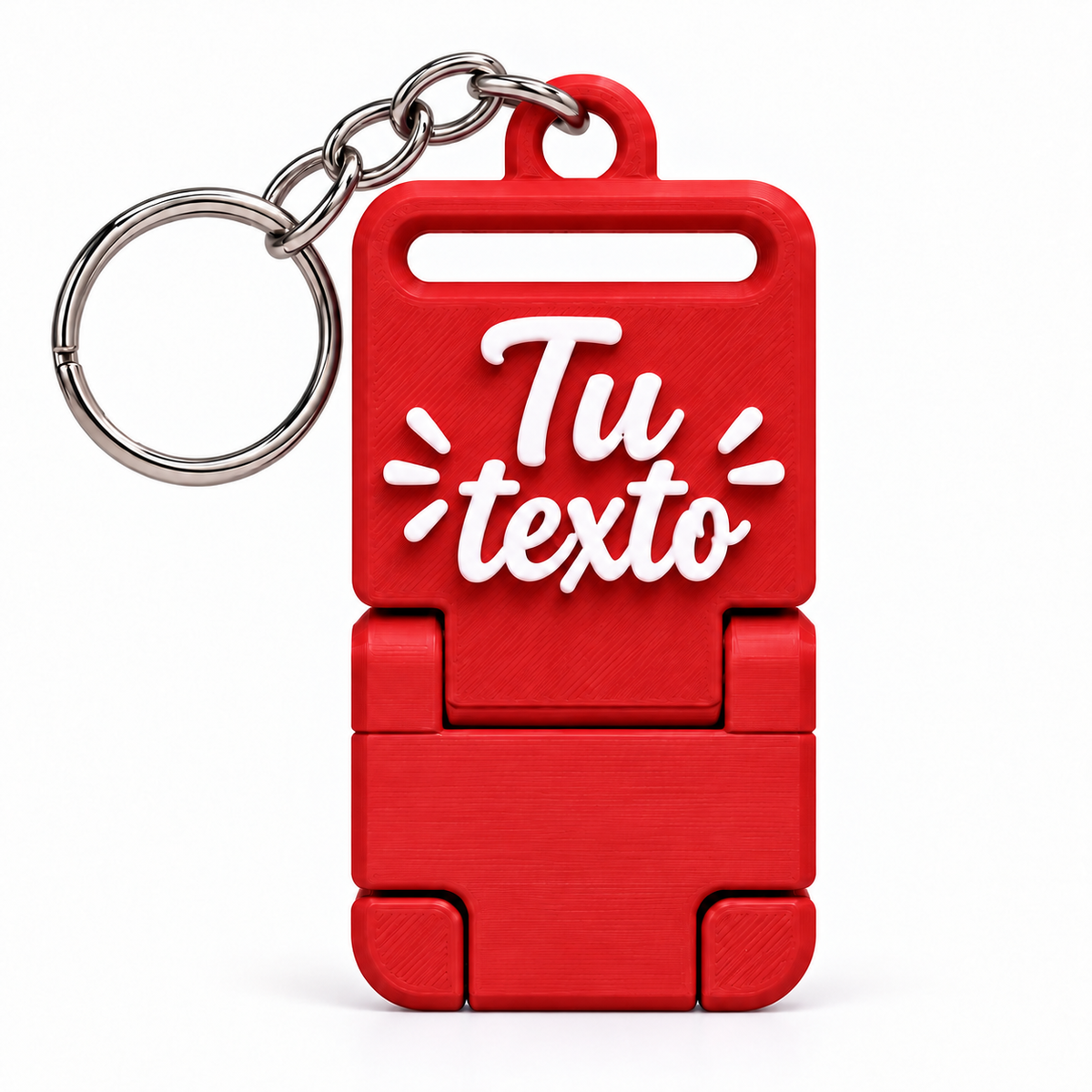 Llavero portacelular personalizado Rojo con cadena y argolla completas