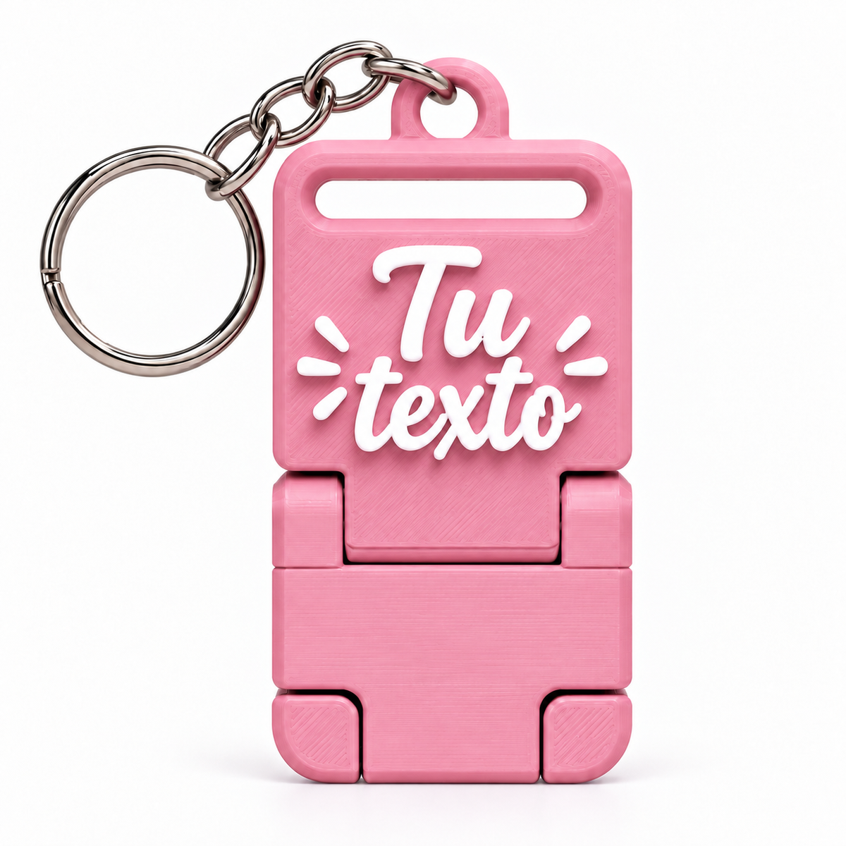Llavero portacelular personalizado Rosa con cadena y argolla completas