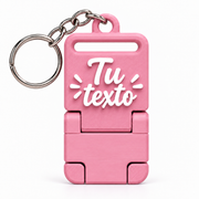 Llavero portacelular personalizado Rosa con cadena y argolla completas