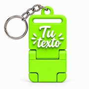 Llavero portacelular personalizado Verde flúor con cadena y argolla completas