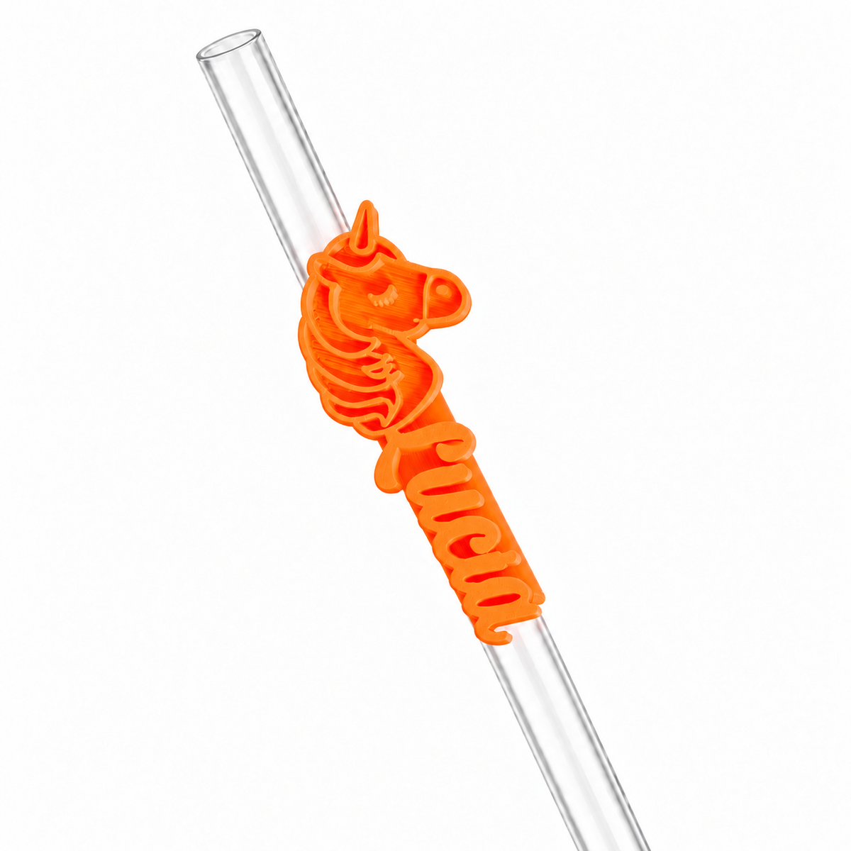 Sorbitos de trago Personalizados – Unicornio — Naranja Fluor