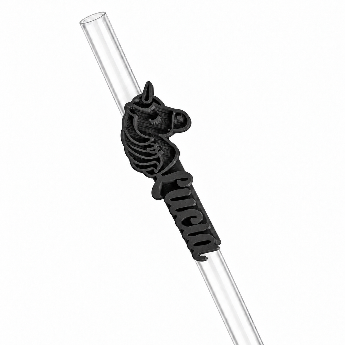 Sorbitos de trago Personalizados – Unicornio — Negro