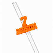 Sorbitos de trago Personalizados – Número Pop — Naranja Fluor