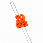 Sorbitos de trago Personalizados – Número Clásico — Naranja Fluor