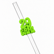 Sorbitos de trago Personalizados – Número Clásico — Verde Fluor
