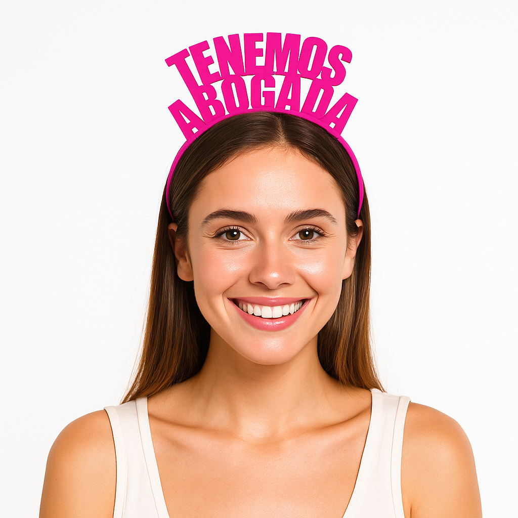 Vinchas Personalizadas de Cotillon "TENEMOS ABOGADA" - Imagen 2
